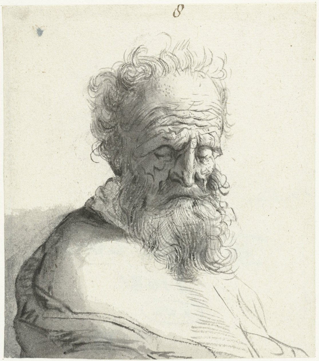 Kop van een oude man door Moses Ter Borch