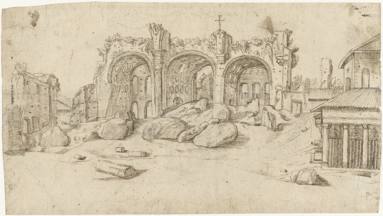 Ruïnes van de Basiliek van Maxentius en Constantijn, Rome door Moses Ter Borch