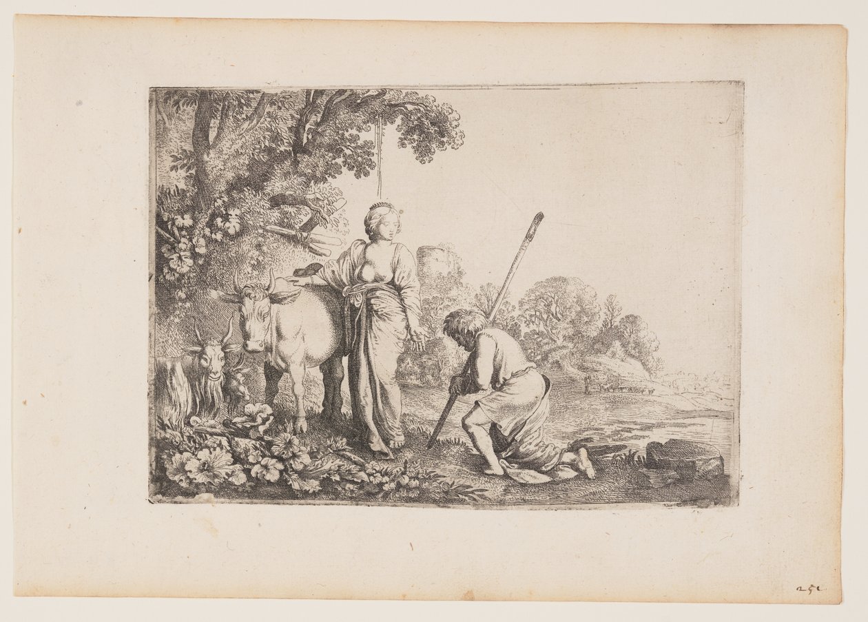 Juno levert Io af, plaat 1 uit Het verhaal van Mercurius en Argus door Moses van Uyttenbroeck