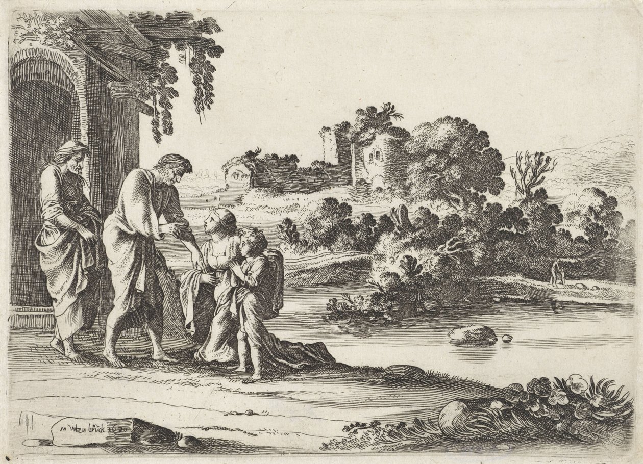 De verstoting van Hagar door Moyses van Wtenbrouck