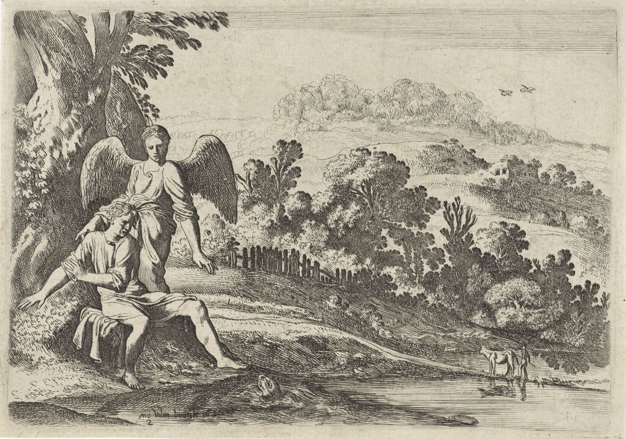 Tobias schrikt van de vis door Moyses van Wtenbrouck