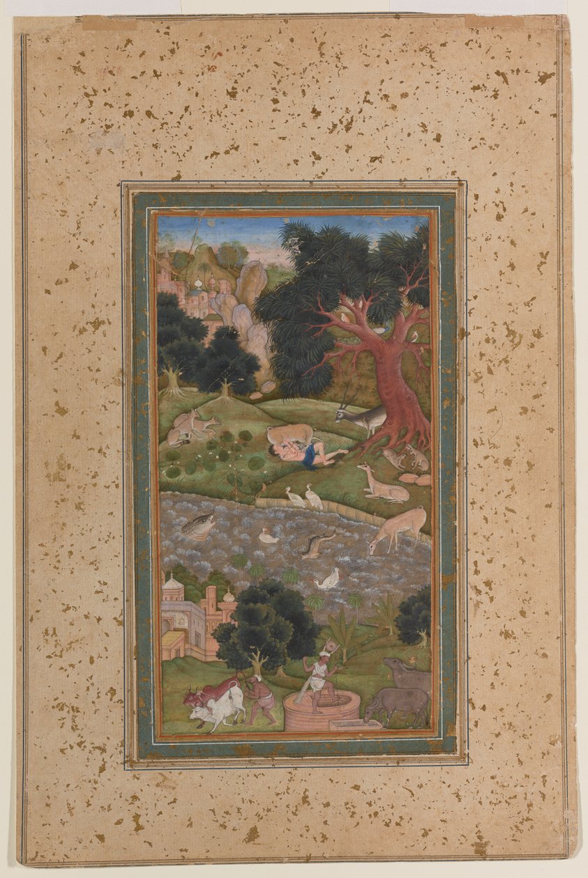 Majnun in de Wildernis, c.1600 door Mughal School