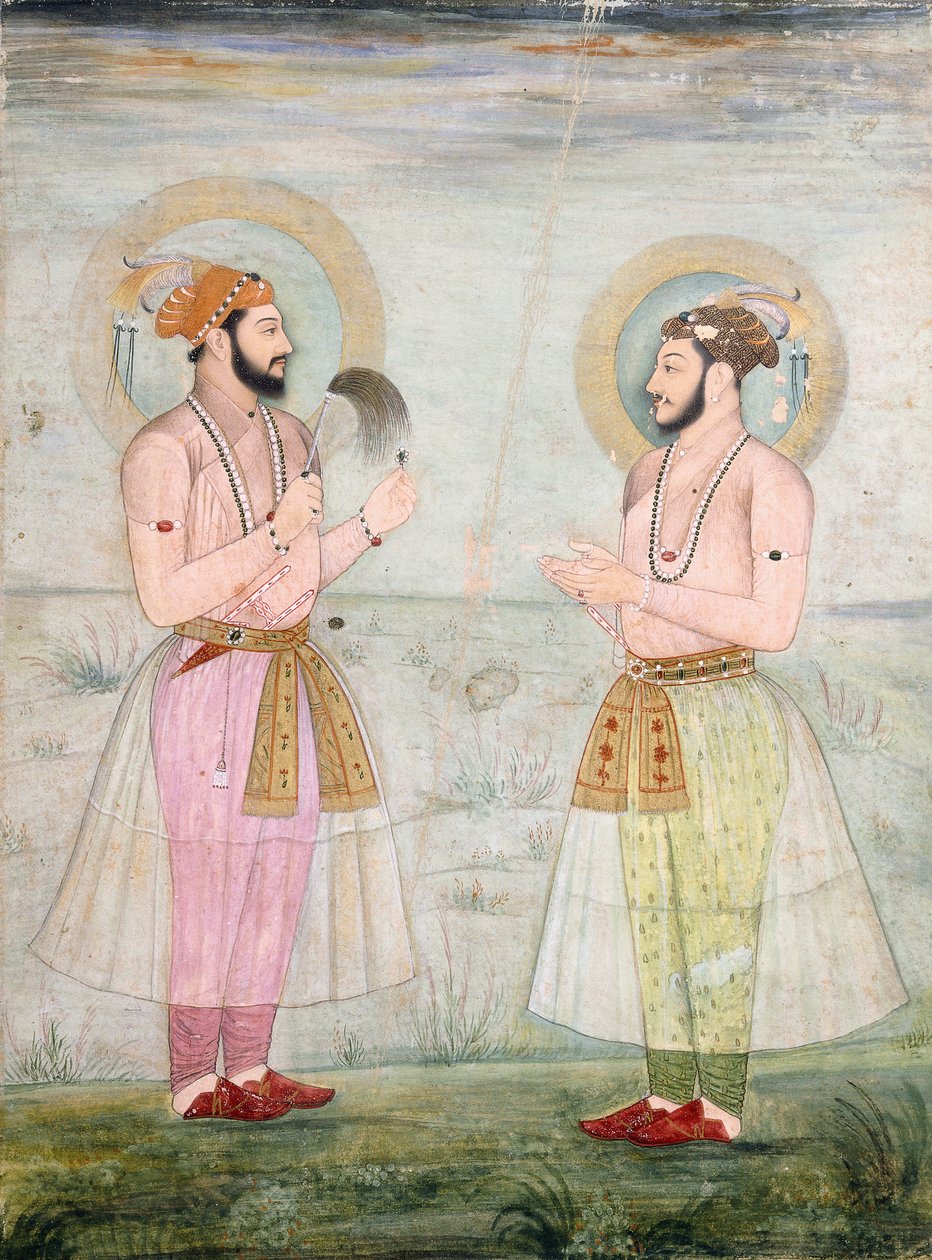 Portretten van Prins Dara Shikoh en Prins Sulaiman Shikoh Nimbate, c.1665 door Mughal School