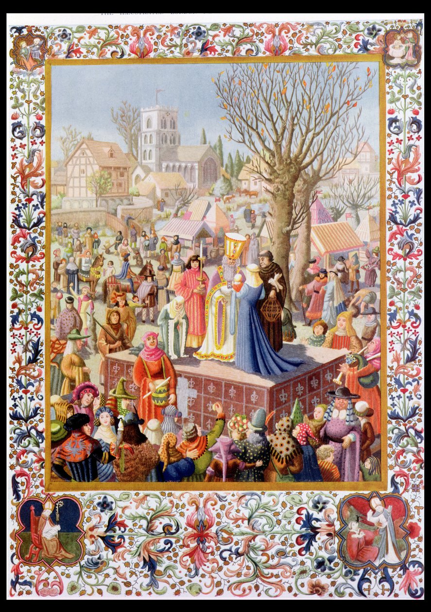 Het begin van het kerstspel Cover van The Illustrated London News door Muriel Broderick