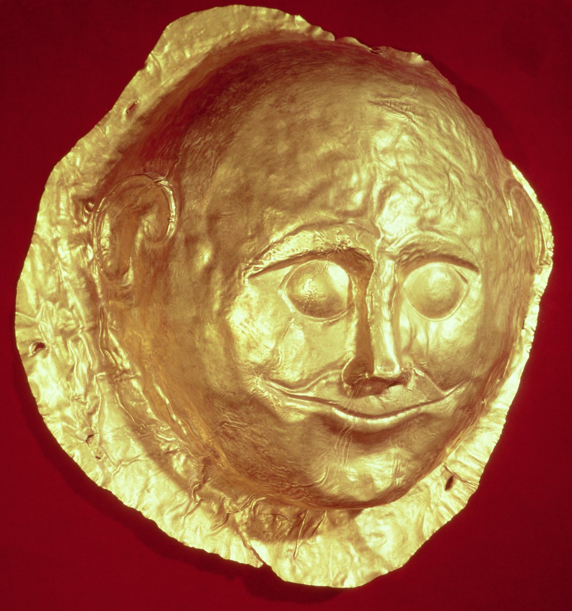 Dodenmasker uit graf IV van grafcirkel A, Mycene, c.1580-1550 v.Chr. door Mycenaean