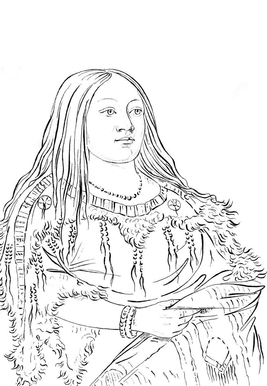 Portret van een inheemse Amerikaanse vrouw, 1841 door Myers and Co