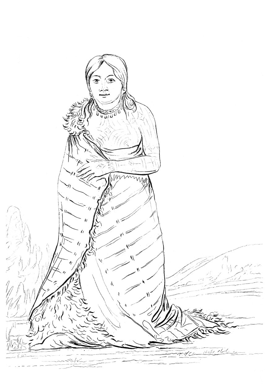 De Zuivere Bron, vrouw van de opperhoofd van de Ponca-stam, 1841 door Myers and Co