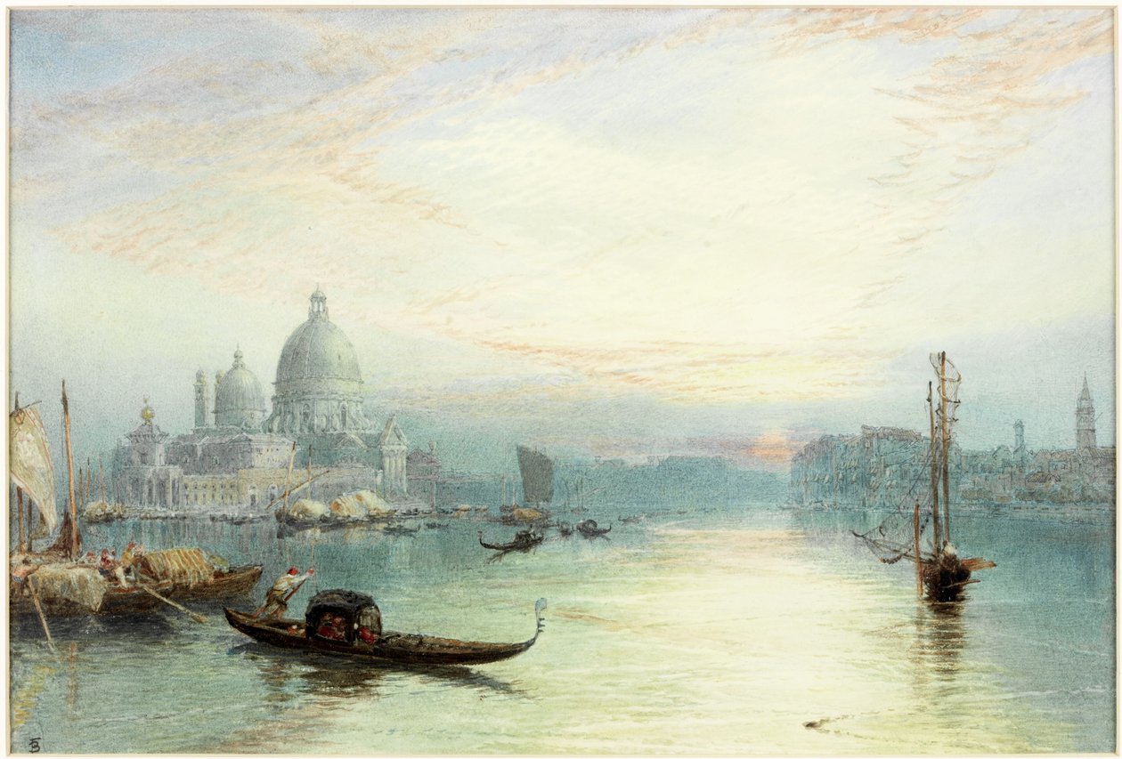 Ingang van het Grote Kanaal, Venetië door Myles Birket Foster