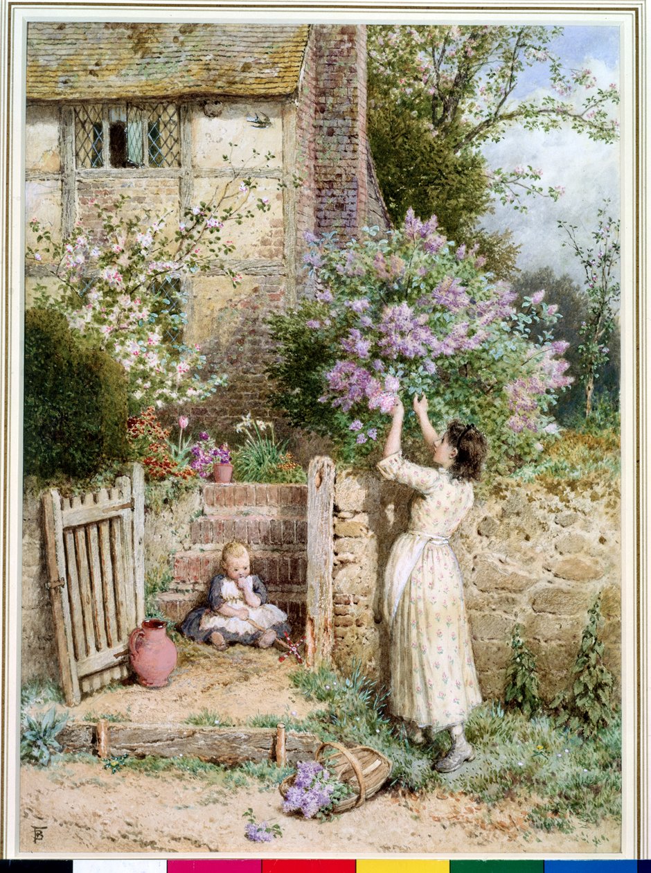 Het lila huisje door Myles Birket Foster