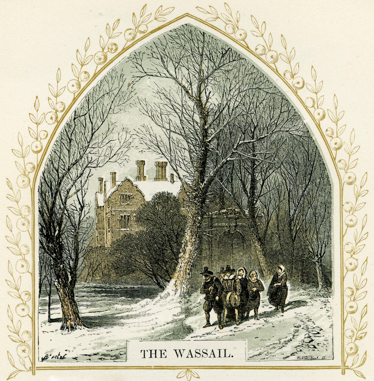 De Wassail - illustratie door Birket Foster door Myles Birket Foster