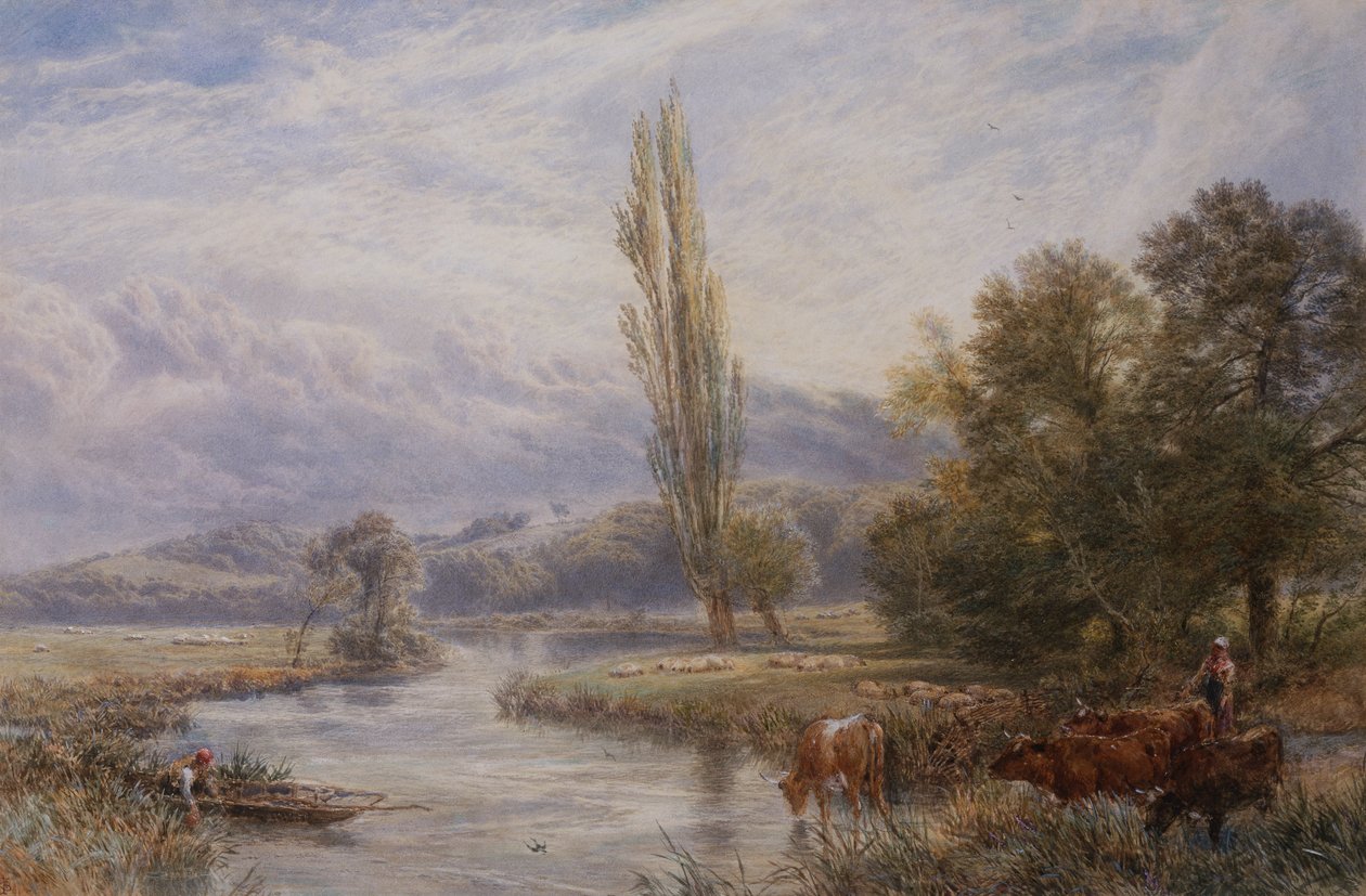 De Drinkplaats door Myles Birket Foster