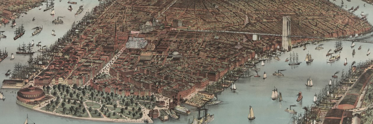 De stad New York door Nathaniel Currier