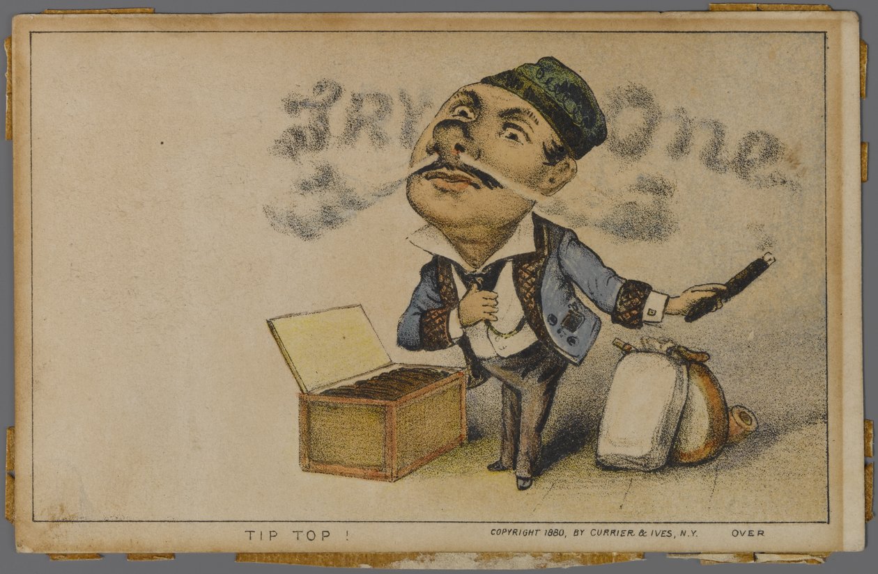 Advertentie voor Tip Top Sigaren, 1880 door N. and Ives, J.M. Currier
