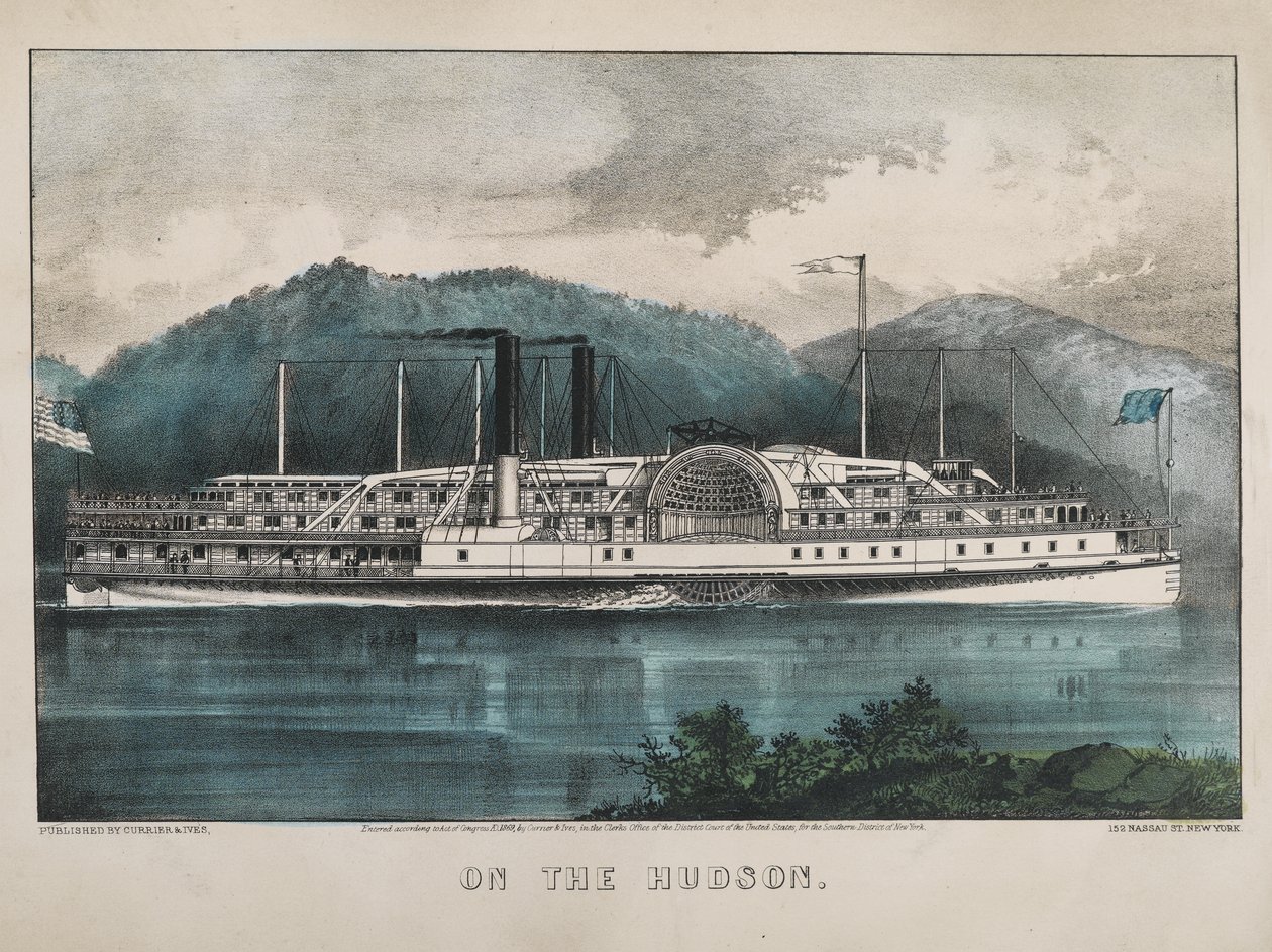 Op de Hudson, 1869 door N. and Ives, J.M. Currier