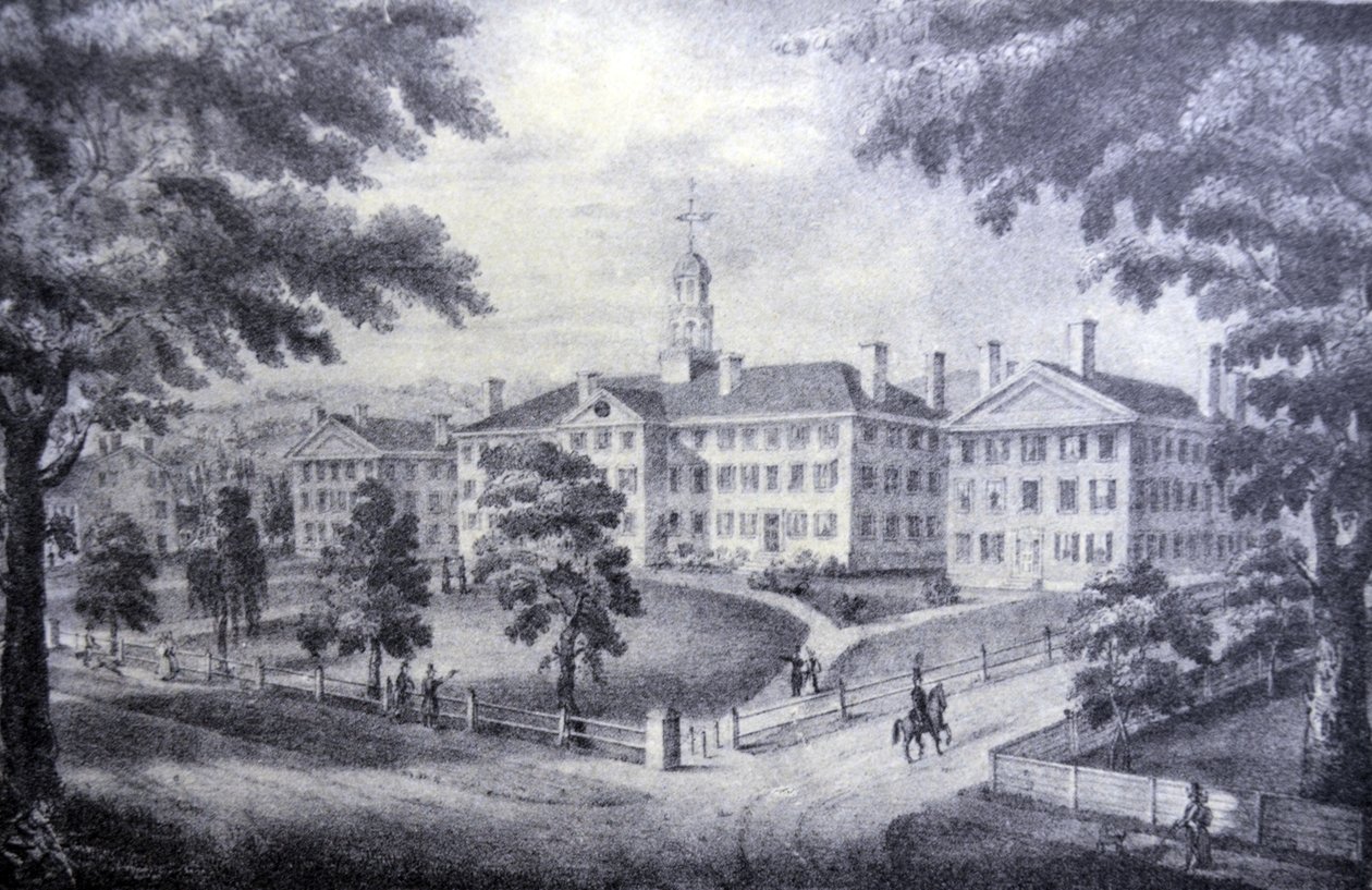 Illustratie van Currier & Ives 19e Eeuw. Dartmouth College door N. and Ives, J.M. Currier