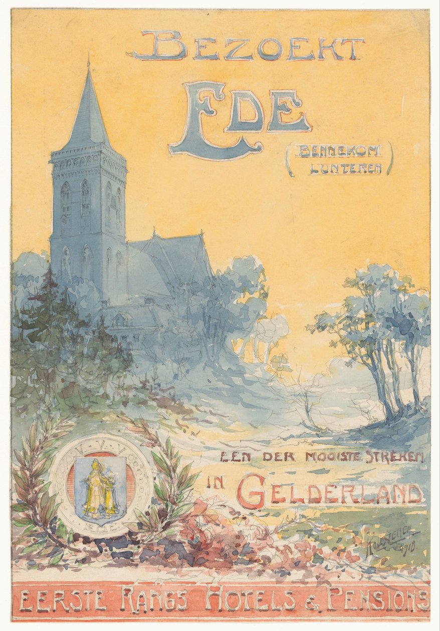 Bezoekt Ede, een der mooiste streken in Gelderland door N.M. Kolsteren (signed by artist)