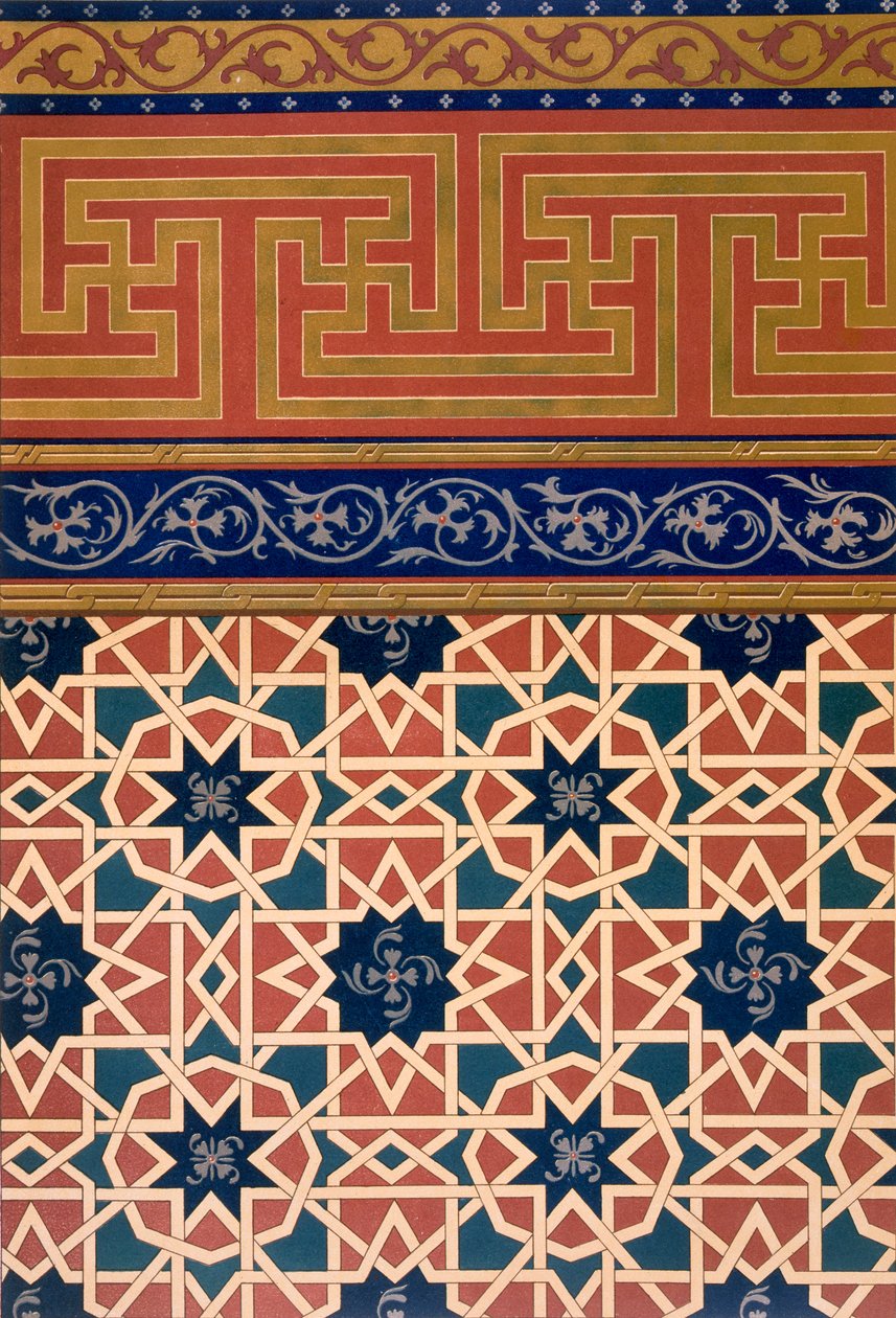 Architectonische Decoratie, mozaïekwerk, inclusief rand, pub. 1883 door N. Simakoff