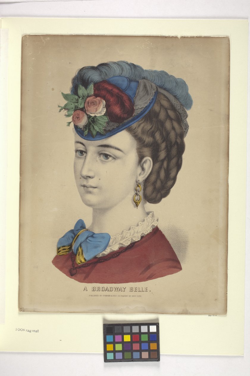 Een Broadway-schoonheid door N. and Ives J.M. (1824 95) Currier