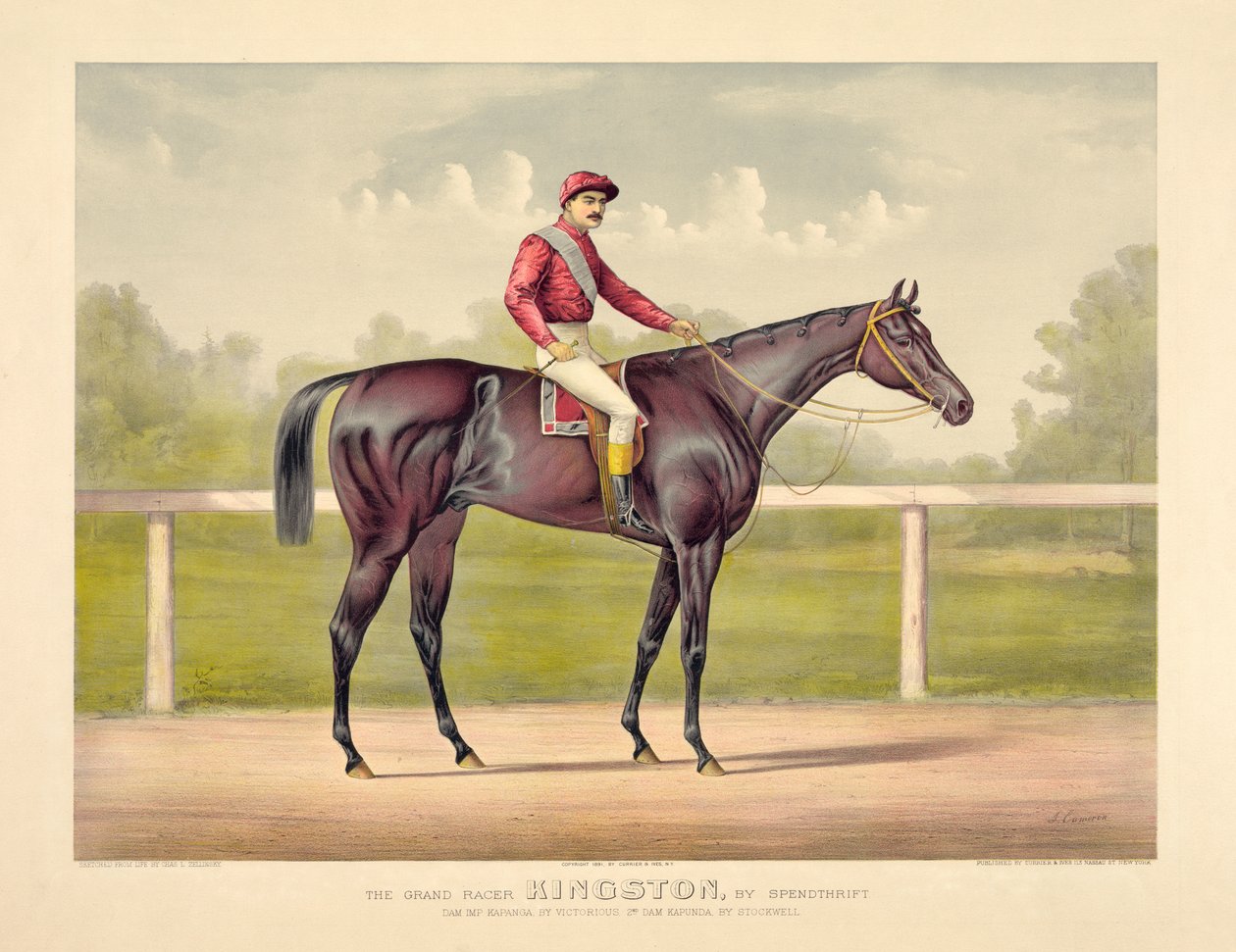 Grote Racer Kingston door Currier & Ives door Currier and Ives