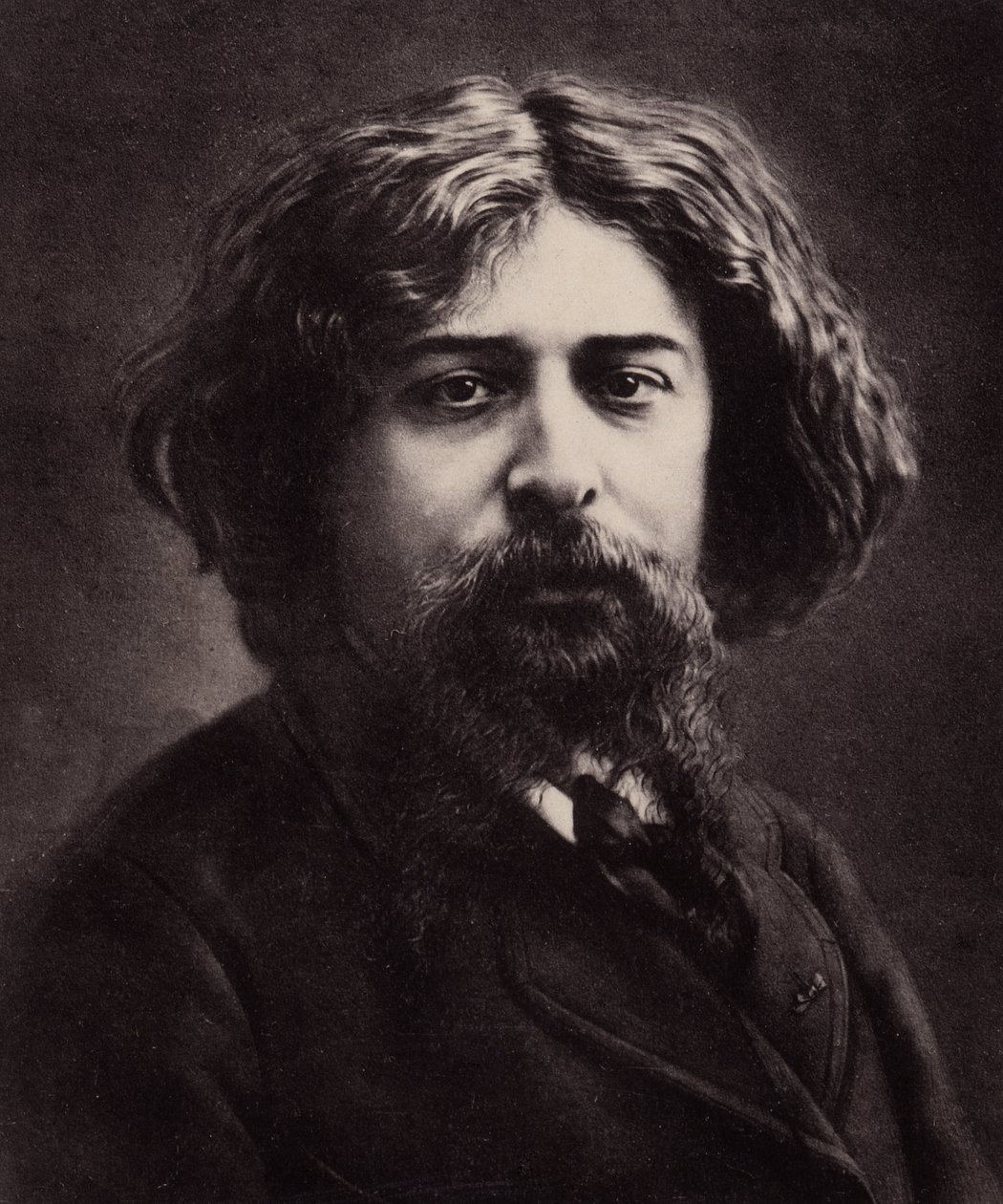 Portret van Alphonse Daudet (1840-1897), Franse schrijver (foto) door Nadar