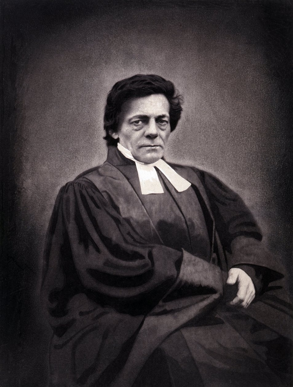 Portret van Alphonse Monod, predikant van Zwitserse afkomst (1802-1856) door Nadar