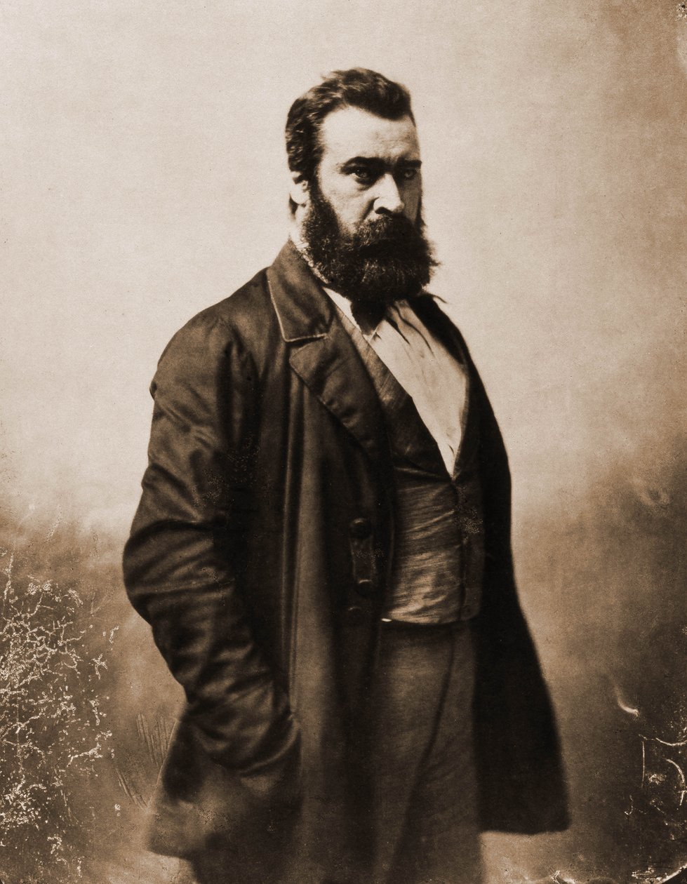 Portret van Jean-Francois Millet, schilder, graveur door Nadar
