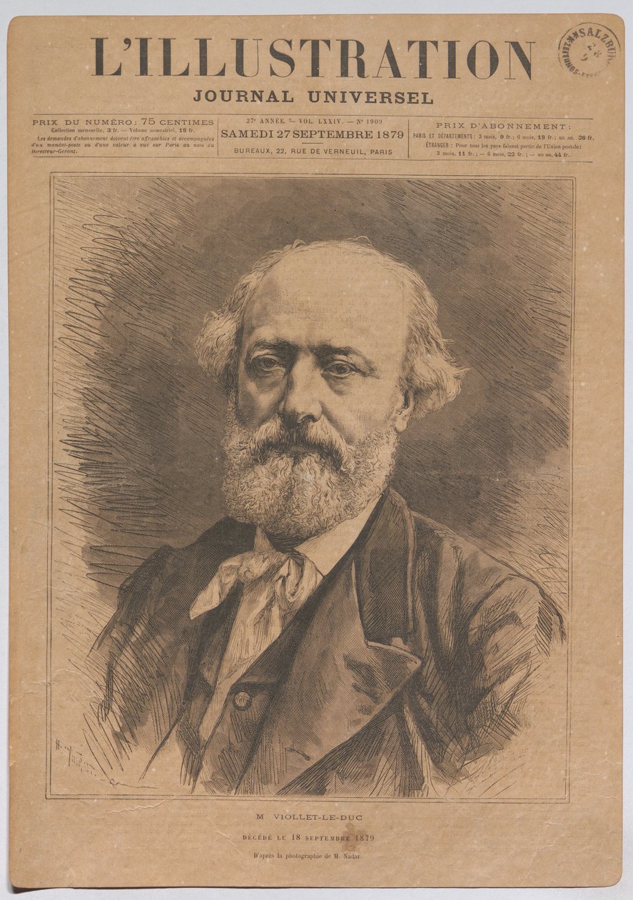 M. Viollet-le-Duc, overleden op 18 september 1879 door Nadar
