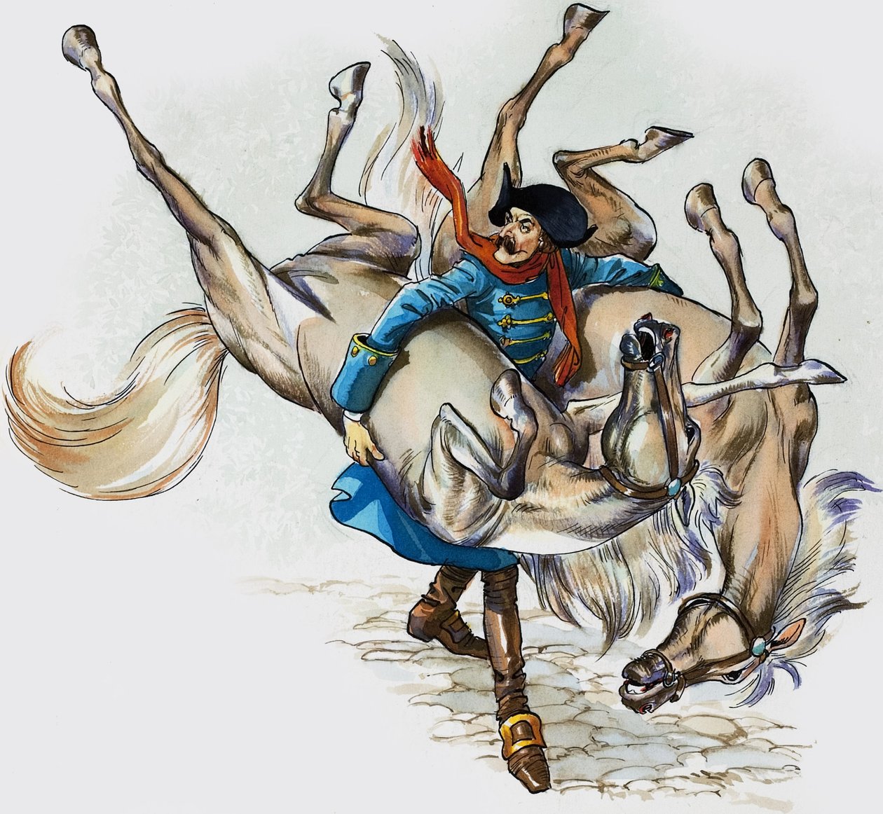De wonderbaarlijke avonturen van Baron van Munchausen (gouache op papier) door Nadir Quinto