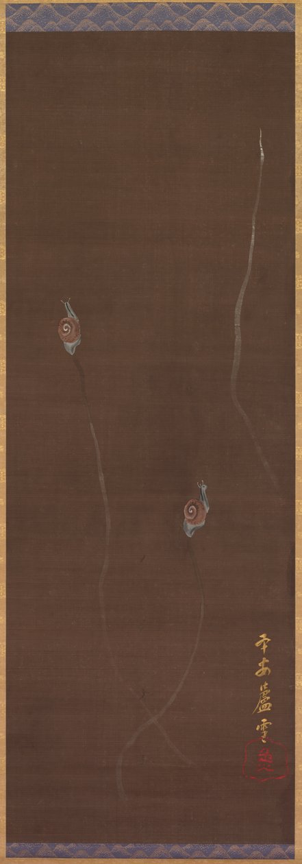 Slakken door Nagasawa Rosetsu
