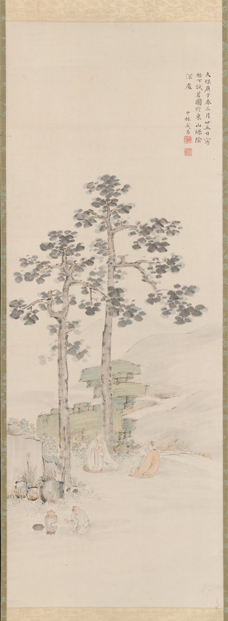 Thee Proeven onder de Wu Bomen, 1840 door Nakabayashi Chikuto
