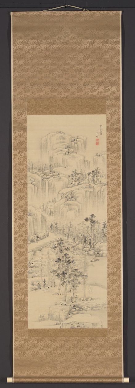 Bomen in de wolken op gelaagde bergen (Jûzan umbokuzu) door Nakabayashi Chikuto