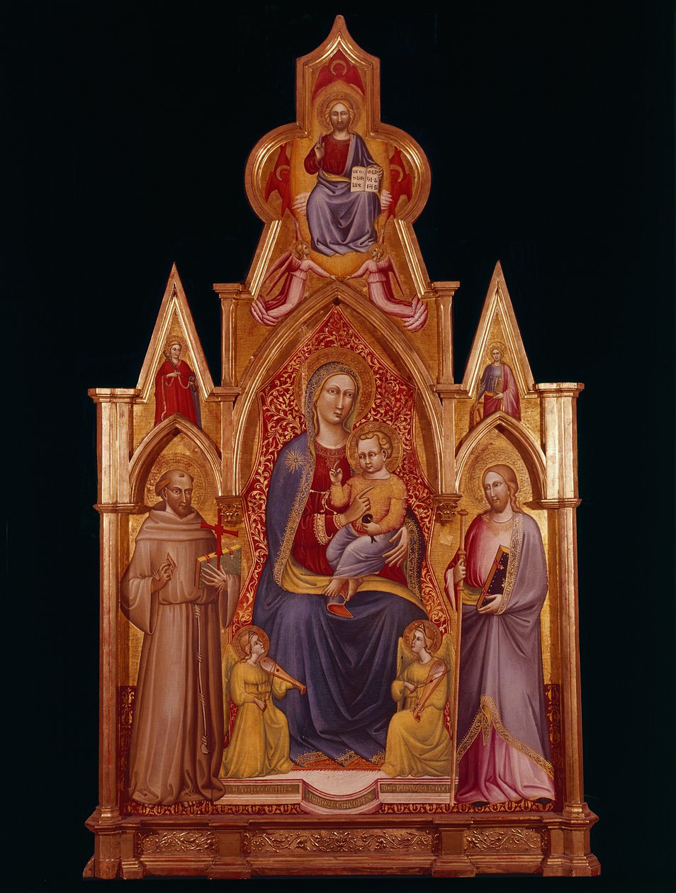Madonna en Kind met Heiligen door Nanni di Jacopo