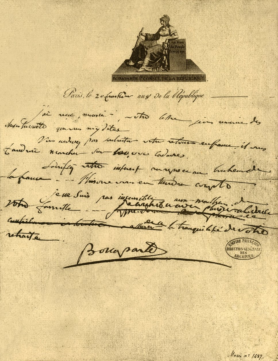 Brief van Eerste Consul Napoleon Bonaparte aan de Graaf van Provence, 6 september 1800, 1921 door Napoleon Bonaparte I