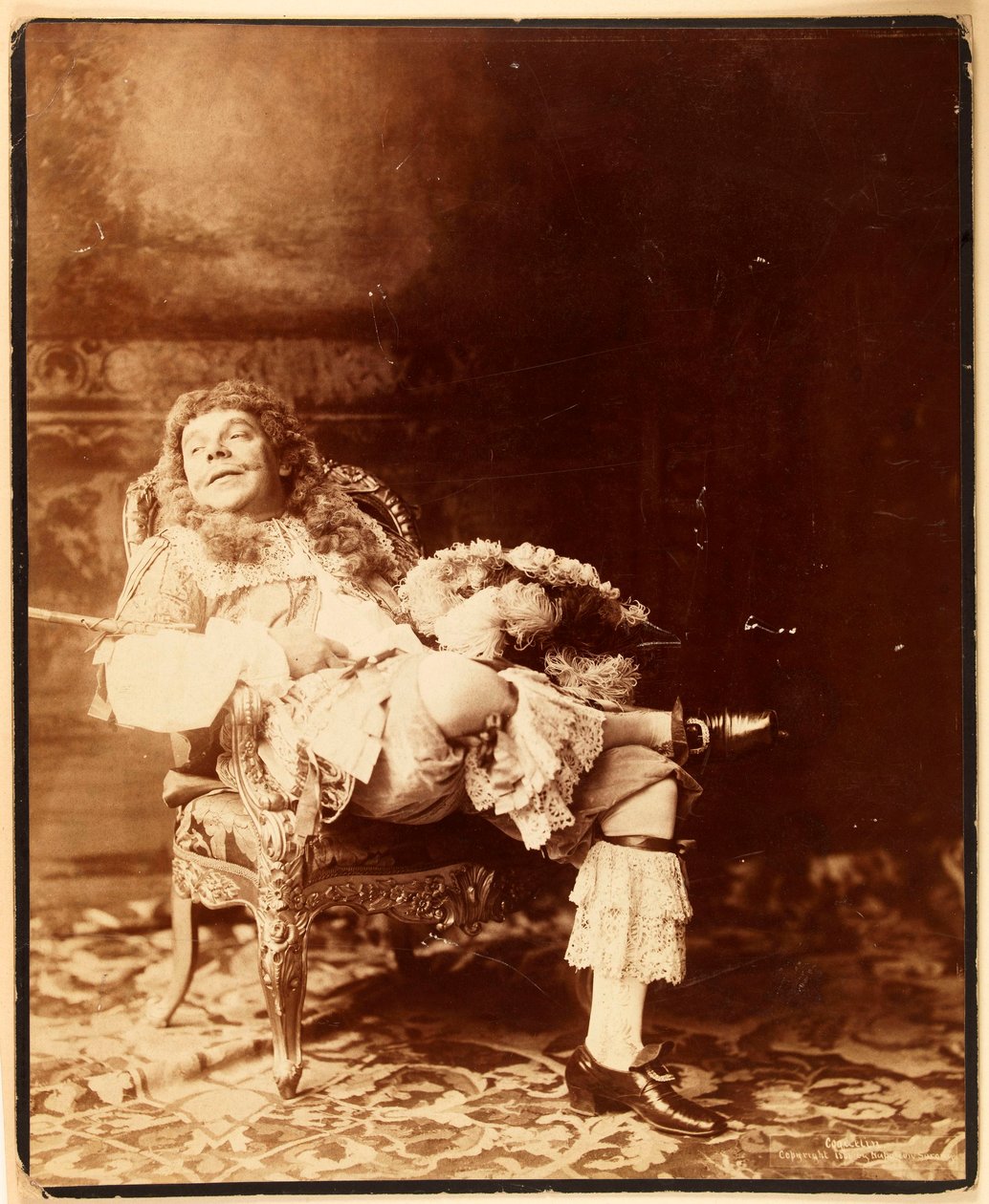 Porträt von Coquelin Ernest, genannt Coquelin cadet (1841-1909), Schauspieler door Napoleon Sarony