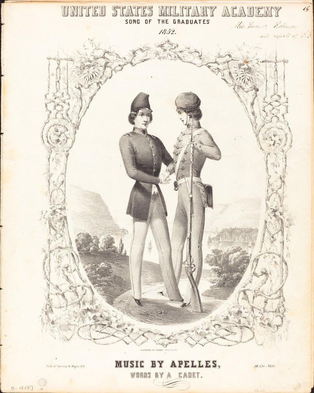 Militaire Academie van de Verenigde Staten, Lied van de Afgestudeerden door Napoleon Sarony, after James McNeill Whistler