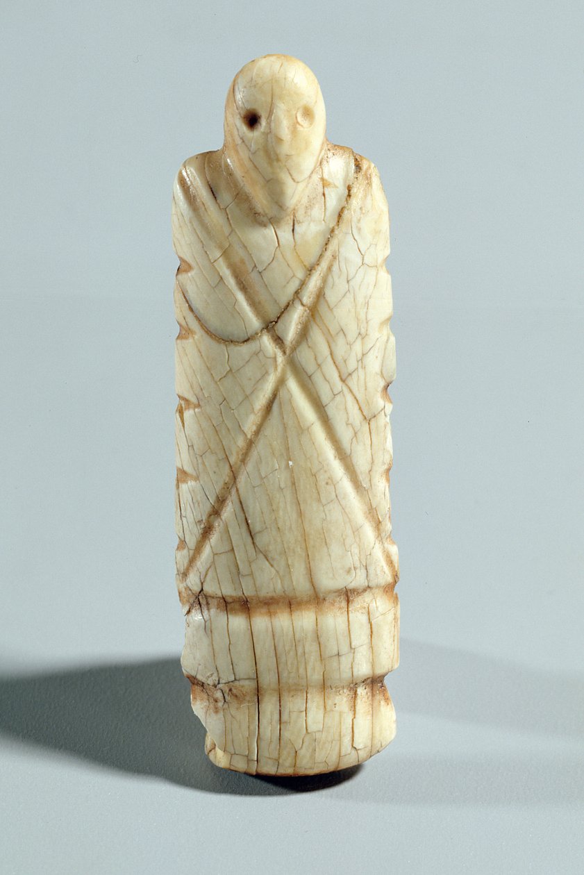 Beeld van een bebaarde man door Naqada I Period Egyptian