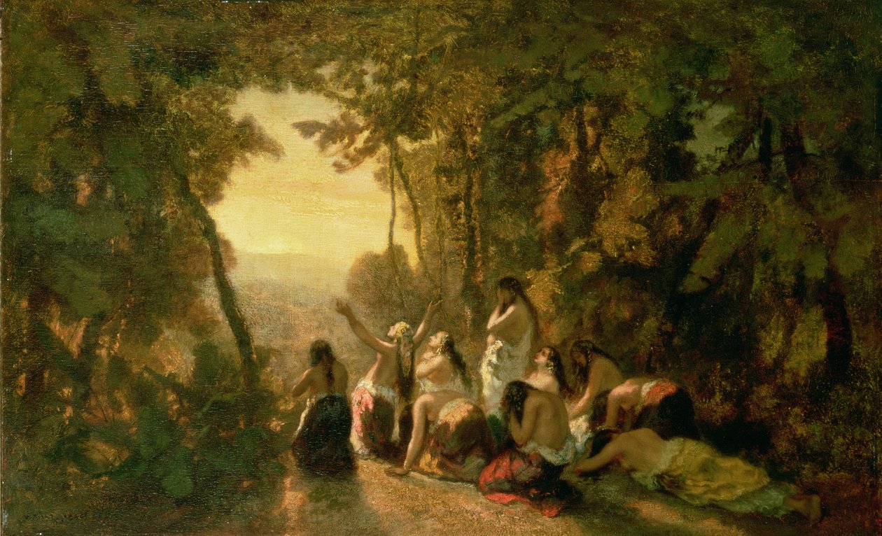 Het Huilen van de Dochter van Jefta, 1846 door Narcisse Virgile Diaz de la Peña