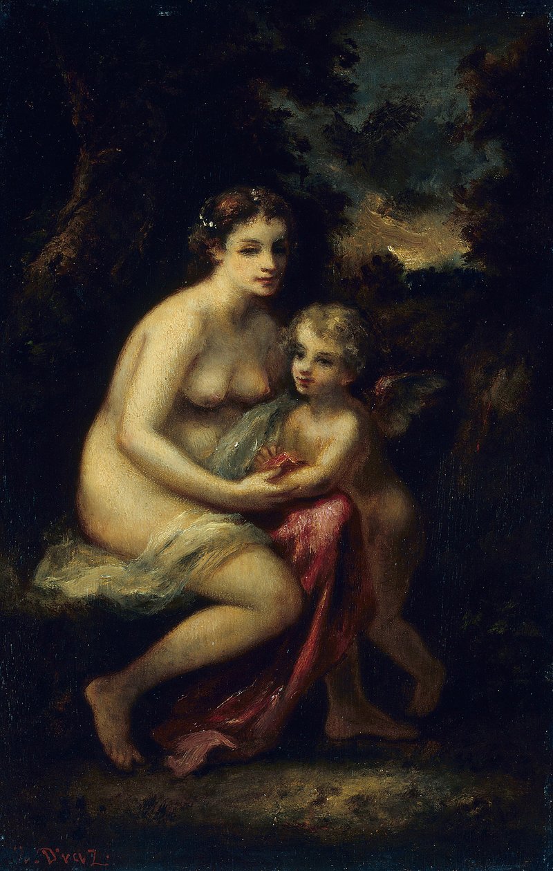 Opvoeding van Cupido door Narcisse Virgile Diaz de la Peña