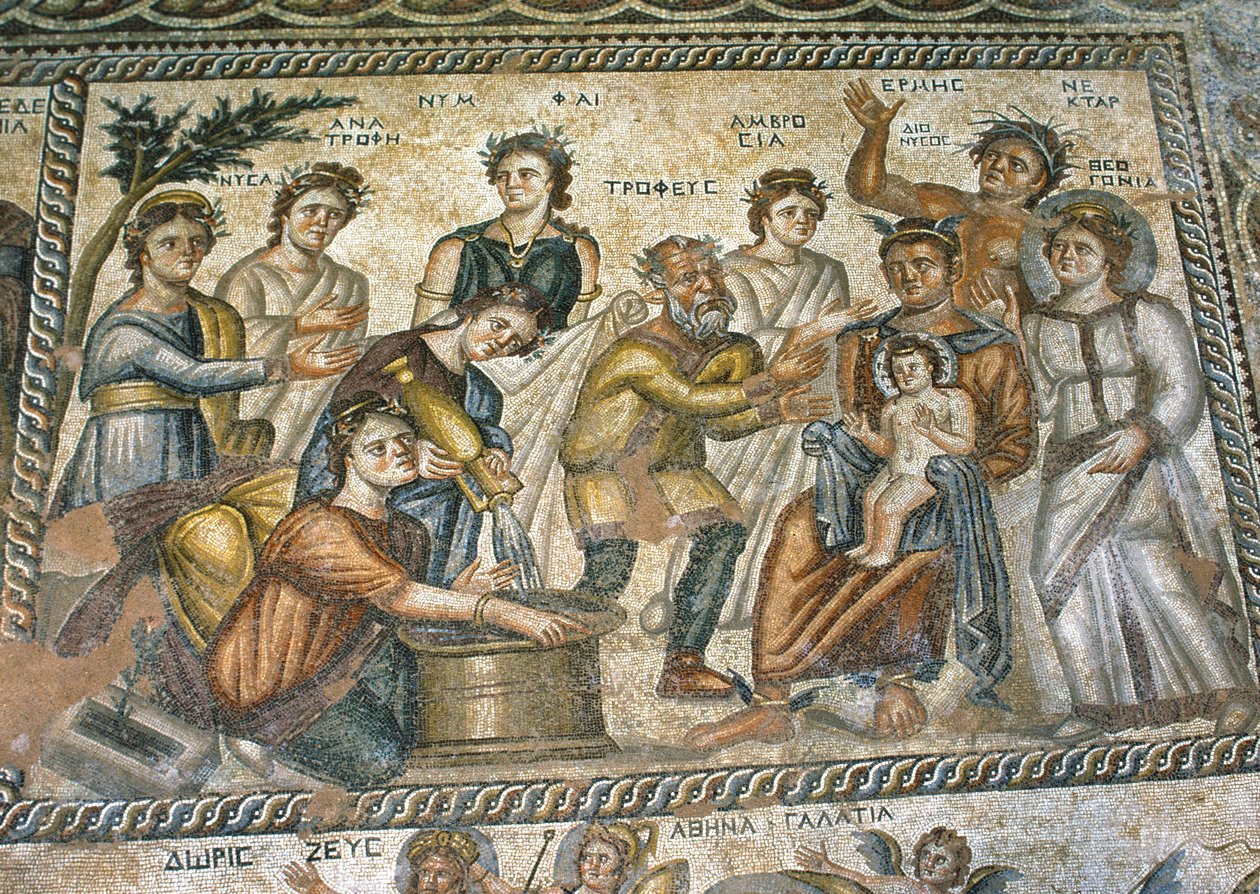 Romeins mozaïek in de villa Huis van Aion door Nathan Benn