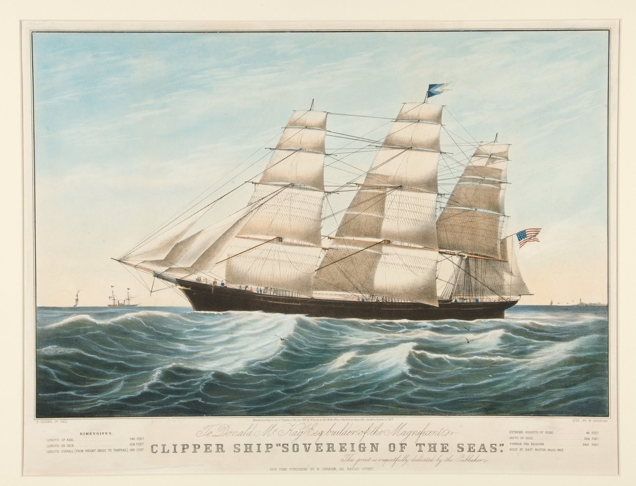 Klipperschip „Sovereign of the Seas“ door Nathaniel Currier