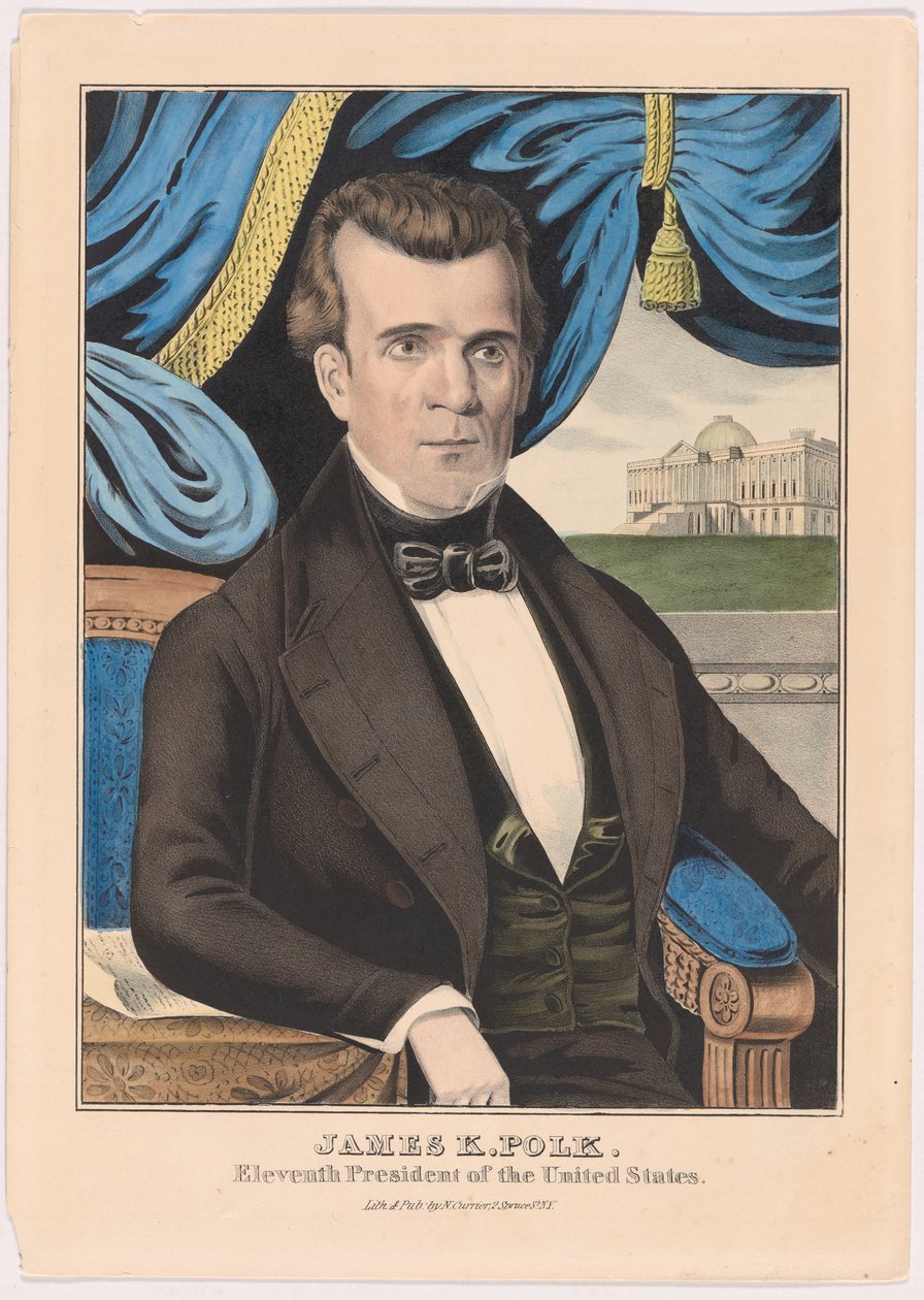 James K. Polk door Nathaniel Currier
