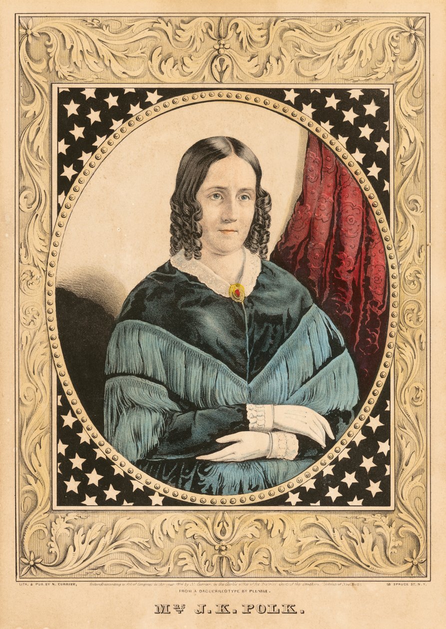 Sarah Childress Polk door Nathaniel Currier