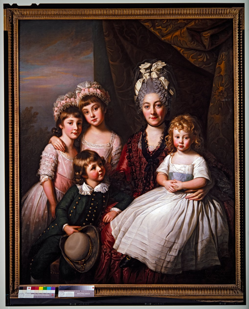 Lady Cooper omringd door haar kinderen, ongedateerd door Nathaniel Dance