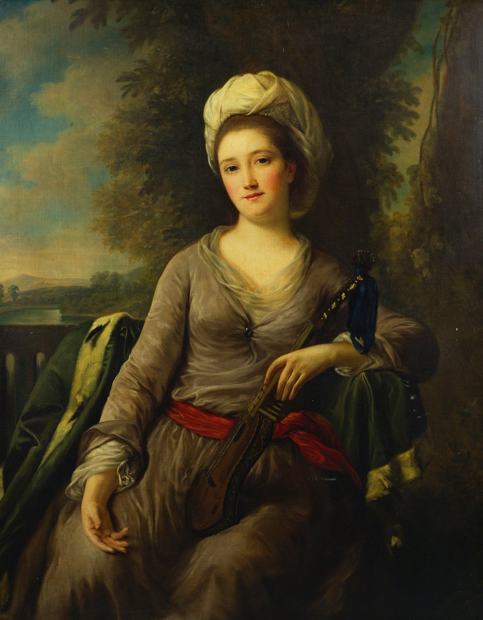 Portret van een dame, vermoedelijk Mrs. Wells door Nathaniel Dance Holland