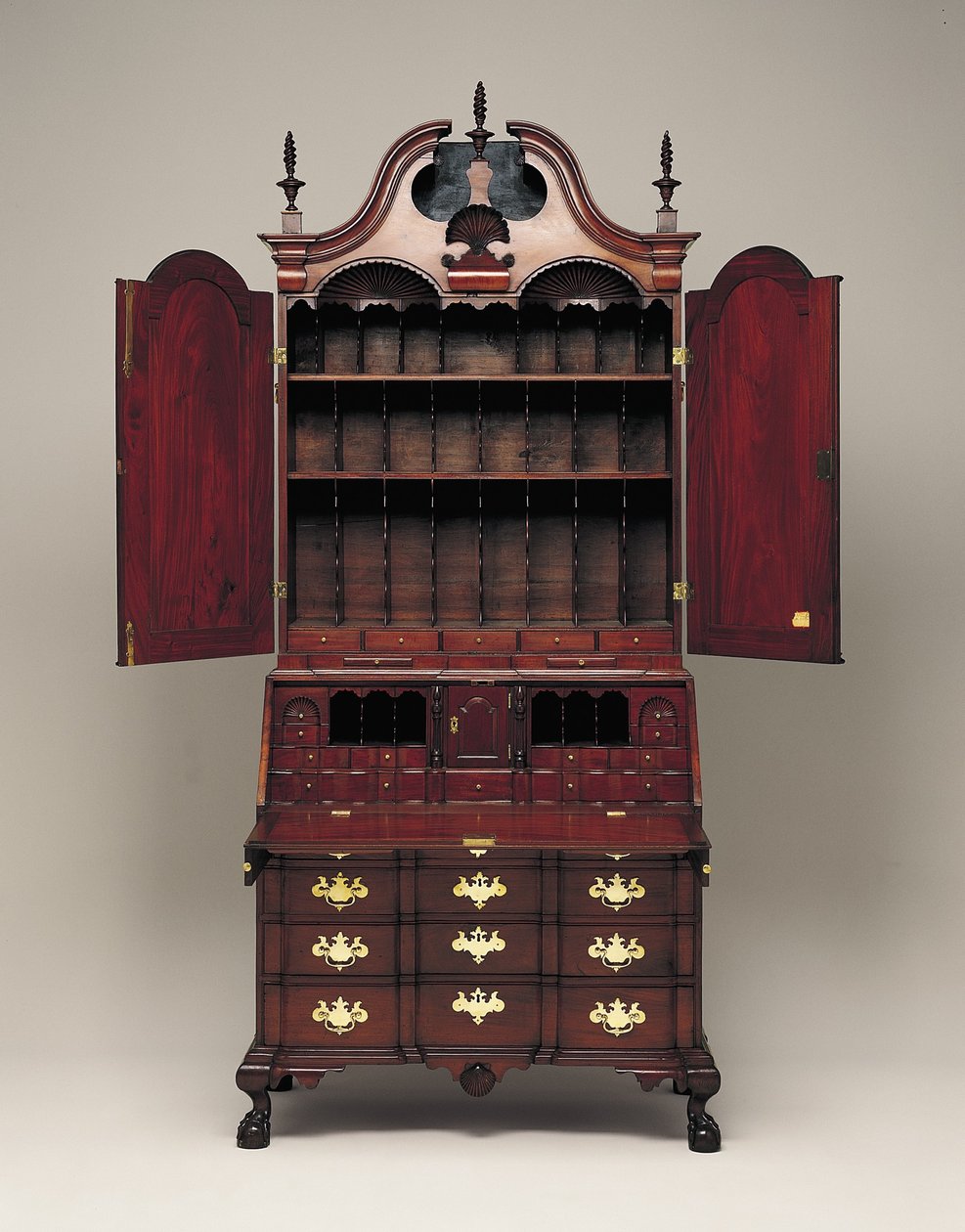 Bureau en boekenkast, ca. 1770-76 door Nathaniel Gould