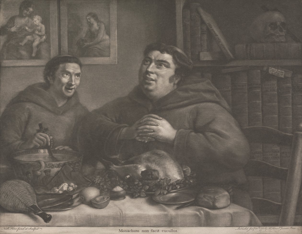 Monachum Non Facit Cucullus - De Kovel Maakt de Monnik Niet door Nathaniel Hone