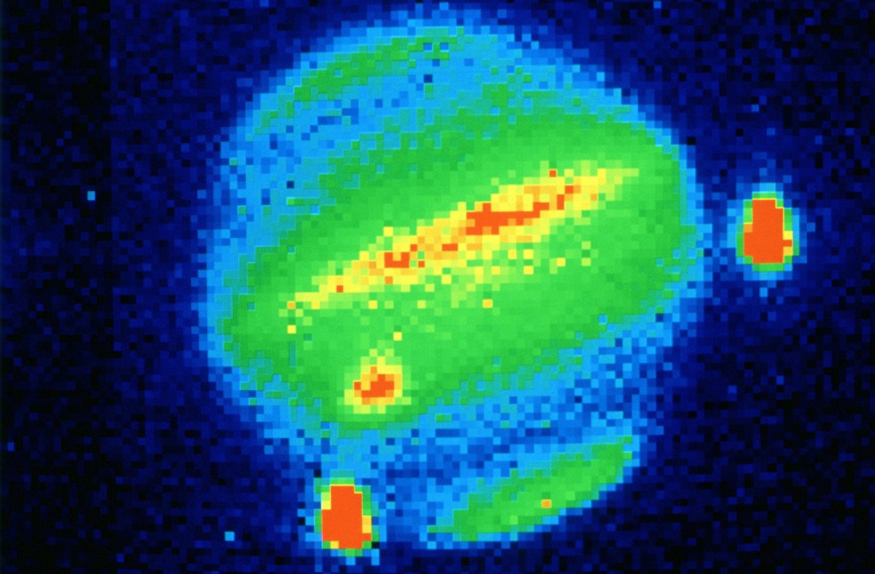 Komeet Shoemaker-Levy, 1994. Impact met Jupiter 20 juli 1994. Gezien vanuit Kaapstad, Zuid-Afrika. door National Aeronautics and Space Administration National Aeronautics and Space Administration