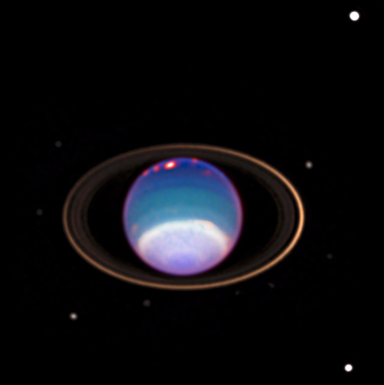 Beeld van Uranus verkregen door de Hubble-telescoop. De eerste planeet ontdekt in moderne tijden, het werd voor het eerst waargenomen door William Herschel in 1781. Credit NASA. Wetenschap Astronomie Planetaire Ruimte door National Aeronautics and Space Administration National Aeronautics and Space Administration