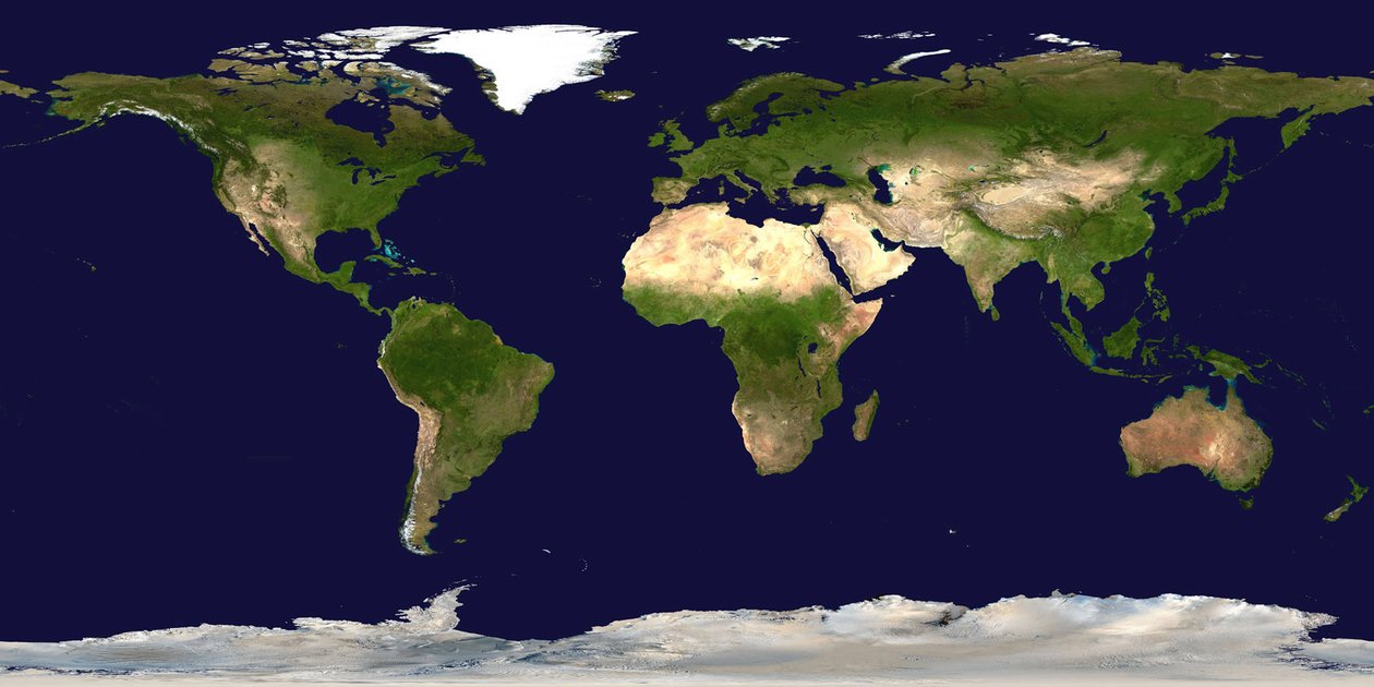 Wereldoceanen en continenten gezien vanuit de ruimte. NASA. door National Aeronautics and Space Administration National Aeronautics and Space Administration