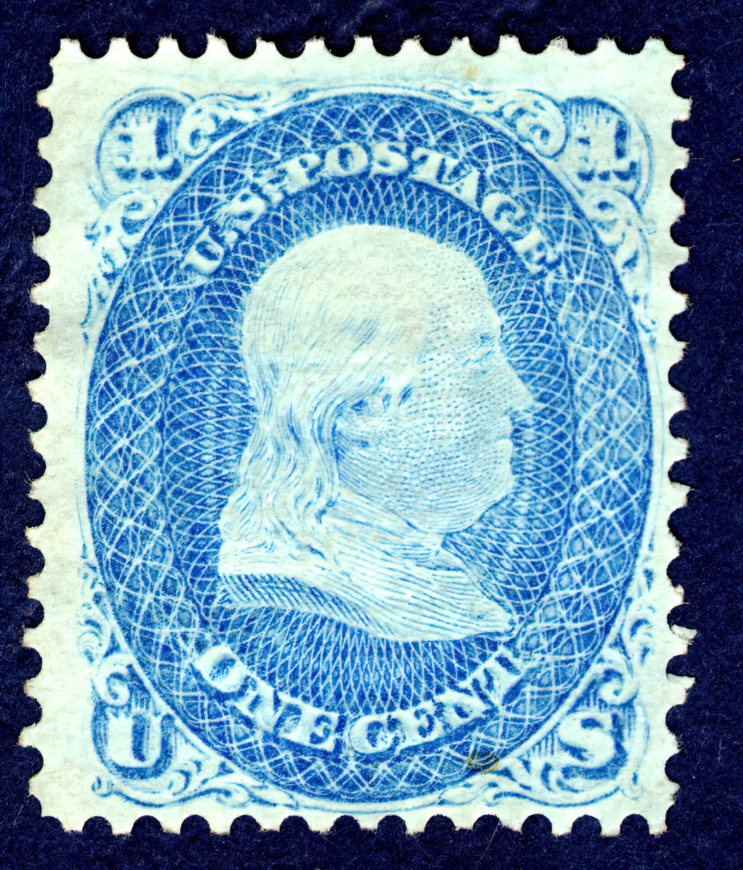 1c Franklin F Grill single, 1867 door National Bank Note Company